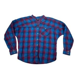 Patagonia Women's 6 Double Weave Woven Plaid Flannel Shirt Button Down Top 53885